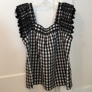 JCrew Gingham top size 10